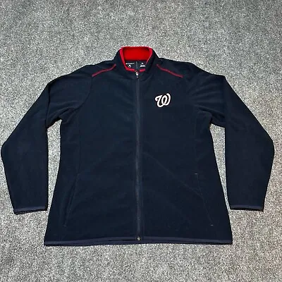 Washington Nationals Jacket Mens Extra Large Blue Full Zip Polyester Antigua • $19.99