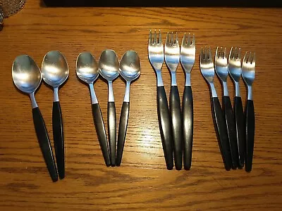 12 Piece Gense Focus Deluxe Black 18-8 Stainless Silverware Made In Sweden • $90