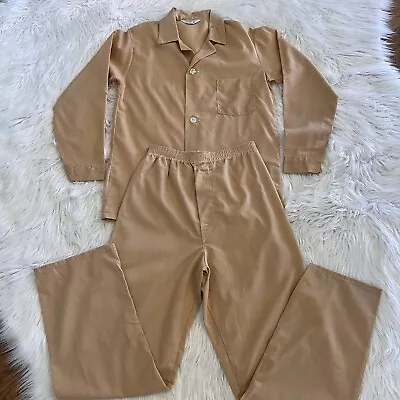 Vintage Men’s Pajamas JC Penney No Iron Tan Size Small 34-36 Long Sleeve • $51.39