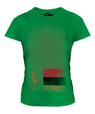 Zambia Faded Flag Ladies T-shirt Tee Top Zambian Shirt Football Jersey Gift • $32