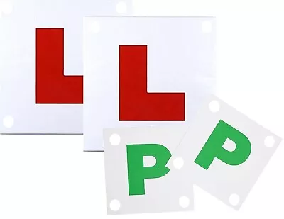 Pack 2 Magnetic Car L & P Plates Learner New Driver Suction Cup • £2.95