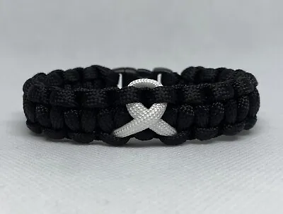 Lung Cancer Awareness Ribbon Parcord Bracelet **PLEASE SPECIFY WRIST SIZE** • £5.99