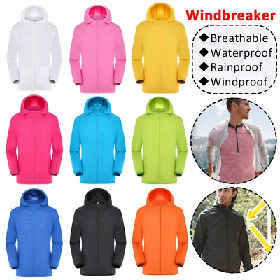 Ultra-Light Thin Windbreaker Jacket Rainproof Waterproof Windproof Unisex Coat • $16.05