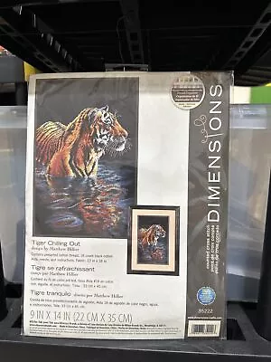 Dimensions Tiger Chilling Out Counted Cross Stitch Kit 9 X14  18 Count 35222 • $19.99