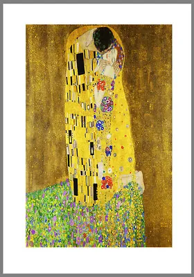 A0 A1 A2 A3   Poster Print For Glass Frame Klimt Kiss Vintage Art Painting • $33.29