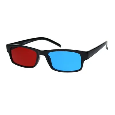 Unisex Cyan And Red Steroscope Anaglyphic 3D Lens Narrow Rectangular Sunglasses • $8.95
