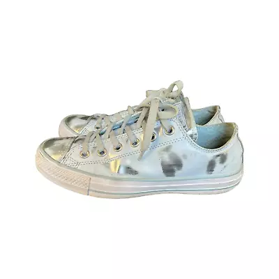 Converse Blue Silver Metallic Two Tone UK6 • £15