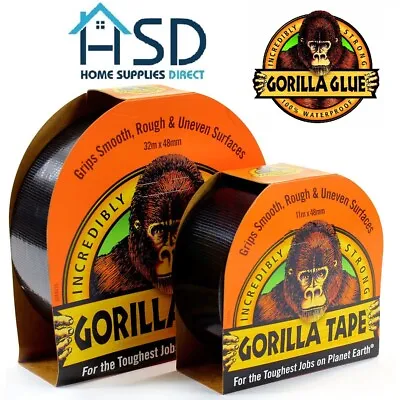 Gorilla Tape Black Tough Thick Strong Gaffa Weather Resistant Duct Repair Gaffer • £9.45