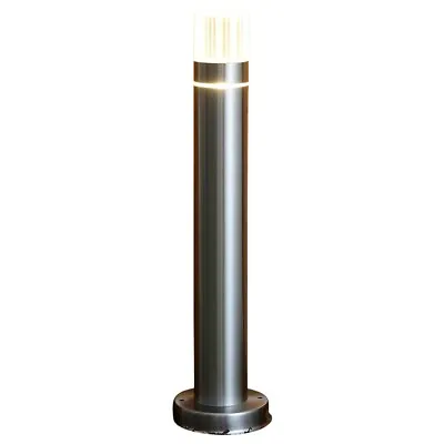 LED Bollard Light Biard Silver Post - Suitable For Outdoor Garden Pathway • £12.59