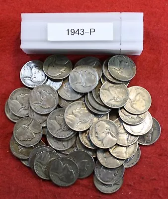 1943-P Jefferson War Nickels 40 Coin Roll Circulated 35% Silver • $64.95