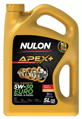 Nulon Apex+ 5 Litre Full Synthetic 5w-30 Euro Engine Oil • $120
