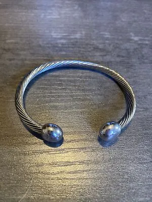 Q RAY Healing Silver Cable Cuff Bracelet • $10