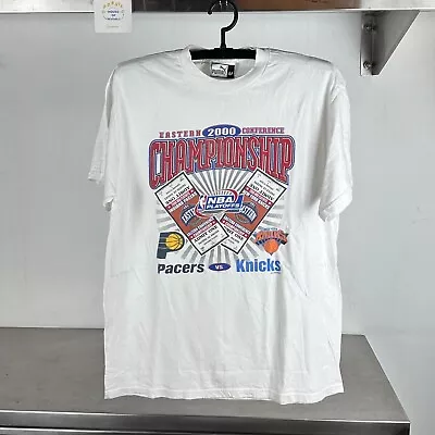 Vintage 2000 Puma NBA Playoffs New York Knicks Indiana Pacers Promo T-shirt • $55