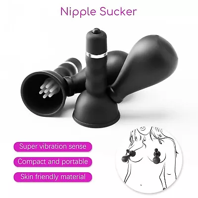 Electric Vibrating Breast Nipple Clamps Sucker Vacuum Enhancer ForWomen Massager • $12.99