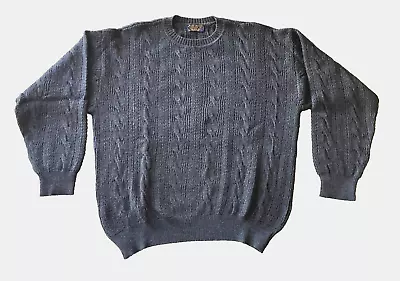 Brooks Brothers 100%  Wool Pullover Cable Knit Charcoal Grey Large Men’s Large • $25