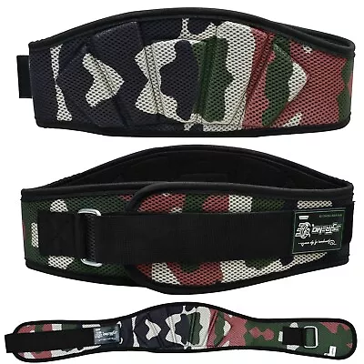 Weight Lifting Belt 6  Gym Fitness Training Back Support Bodybuilding Workout • £18.53