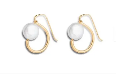 Vintage MMA Metropolitan Museum Of Art Pearl 14k Gold & Sterling Silver Earrings • $34.99