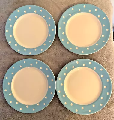 Cornishware Tg Green Baby Blue Domino 9  Breakfast Plates Set 4 Cornish Ware 1st • £34.95