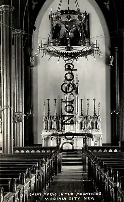 Altar Saint Mary's In Mountains Virginia City Nevada Vintage Real Photo Postcard • $14.50