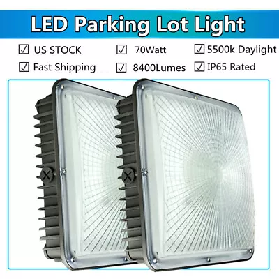 2-PACK 70W Led Canopy Light300W HPS/MH Bulbs Equivalent8400Lm 5500K Waterproof • $88