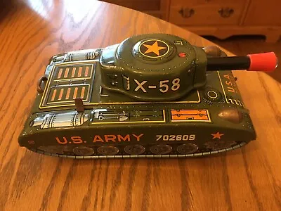 Toy Tank DAIYA X-58 US ARMY TIN Litho Late 1950 S Early 60 S Batt. Operated • $70