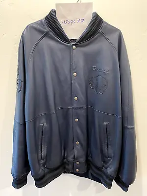 Marc Ecko UNLTD Varsity Bomber Style Leather Jacket 2XL XXL Vintage / Urban Rare • $50