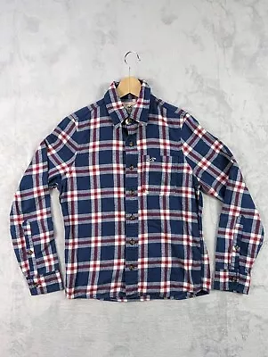 Hollister Mens Checked Shirt Size Small Red White Blue Tartan Plaid • £7.95