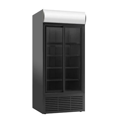 £1380 • Buy Glass Double Fridge Commercial 2 Door Display Fridge 707L Black Klimasan New