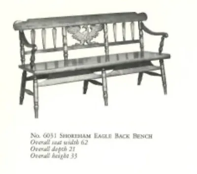 Cushman Colonial Creations Shoreham Eagle Back Bench No. 6031 • $500