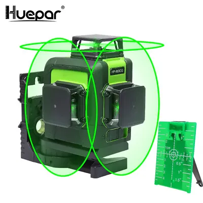 Huepar 3D 12 Lines Green Laser Level Self Leveling Cross Line Professional Laser • $124.99