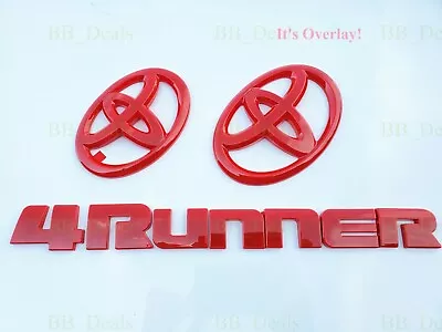 3PCS Set Overlay Red Black 4Runner Emblem Badge Fit For 2014-2022 Toyota • $55.80