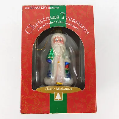VTG Brass Key Hand-Blown Glass Santa Christmas Ornament Classic Miniatures 3  • $14.95