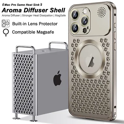 Aluminum Metal Heat Dissipation Aroma Case Cover For IPhone 12 13 14 15 MagSafe • £5.99