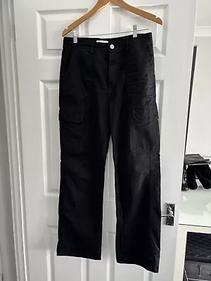 Zara Black Cargo Trousers Size 10  • £8.99