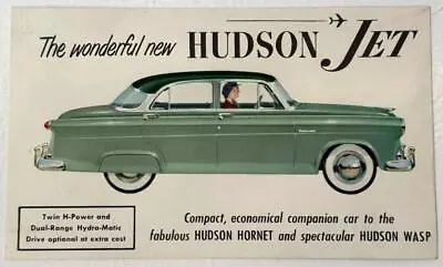 Vintage Dealer Promo Auto Advertising Postcard 1953 HUDSON JET Unposted Litho • $9.50