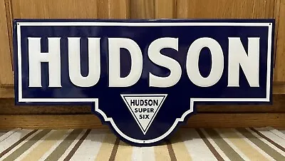 Hudson Car Sign Super Six Gas Oil Garage Parts Tools Vintage Style Wall Decor • $55