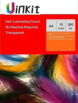 A4 Cold Self Adhesive Laminating Pouch Clear Film 300 Mic -10 Sheets Uinkit • £13.99