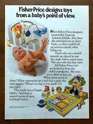 1987 Fisher-Price Baby's Point Of View Vintage Print Ad/Poster Pop Art Decor • $16.99