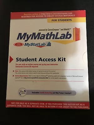 My Math Lab Code For Beginning Algebra: Mymathlab / Mystatlab Student Access Kit • $90
