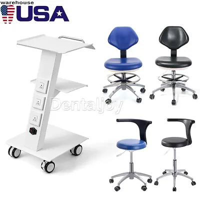 Dental Metal Medical Cart Mobile Instrument Cart Trolley /Doctor Assistant Stool • $110.39