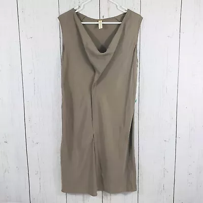 NWT Maggie Ward Women's Cowl Neck Shift Dress Tan Size Medium **Flaw • $6.99