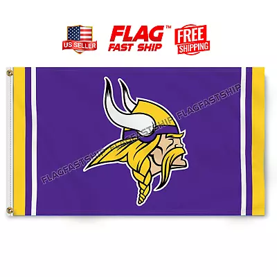 Minnesota Vikings SKOL 3x5ft  Flag Banner Football Tailgate FREE Shipping • $12.98