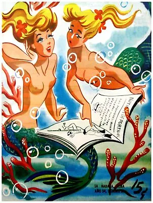 7663.Decoration Poster.Home Room Design Print.Mermaids In Love With Scuba Diver • $19