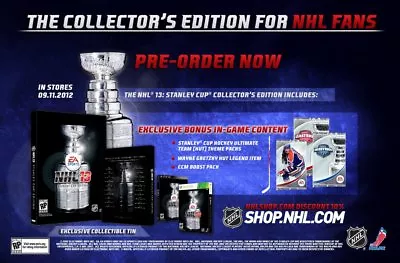 $47.88 • Buy NHL 13 *STANLEY CUP EDITION* (XBOX 360) New *LIMITED COLLECTOR'S STEELBOOK*