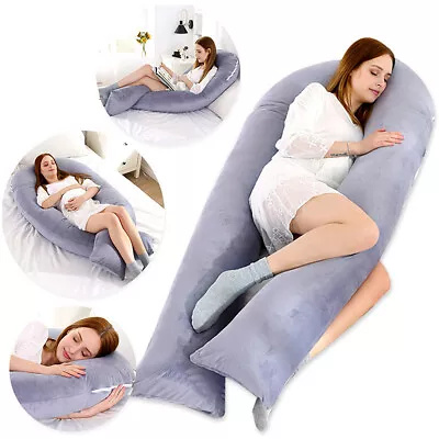 US Pregnancy Pillow(2 Sideds)-U Shaped Maternity Body Pillow With Cooling Cover • $38.59