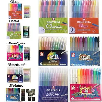 Sakura GELLY ROLL 12 Gel Pens Set Metallic Stardust Glaze Classic Moonlight Art • $49.91