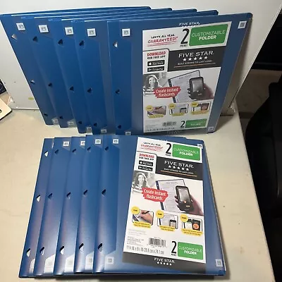 10-Five Star Customizable Plastic 2 Pocket Folders Pacific Blue • $23.96