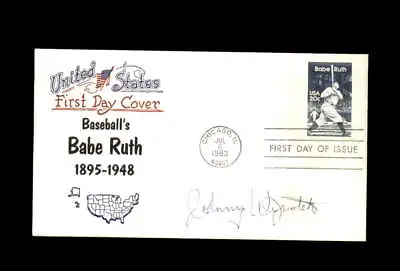 Johnny Wyrostek Signed 1983 FDC Babe Ruth Cache New York Yankees Autograph • $14