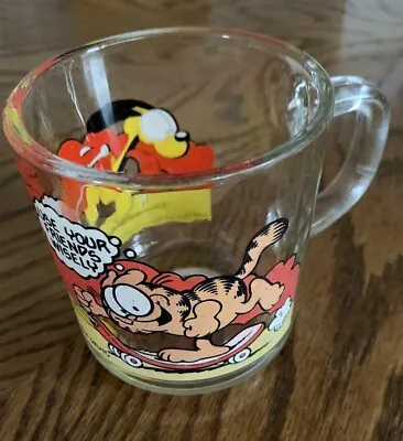 1978 Vintage Garfield Odie Use Your Friends Wisely Glass Mug McDonald’s NICE! • $0.99