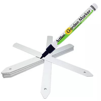 £321.99 • Buy 6  / 15cm White Stick In Plastic Plant Labels With Artline Garden Marker Pen